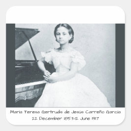 Adesivo Quadrado María Teresa Gertrudis de Jesús Carreño García