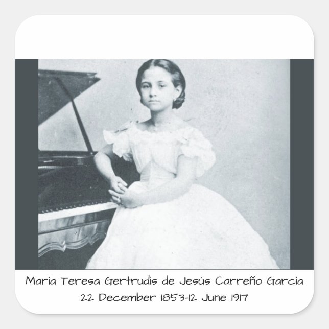 Adesivo Quadrado María Teresa Gertrudis de Jesús Carreño García (Frente)