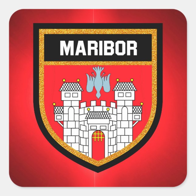 Adesivo Quadrado Maribor Flag (Frente)