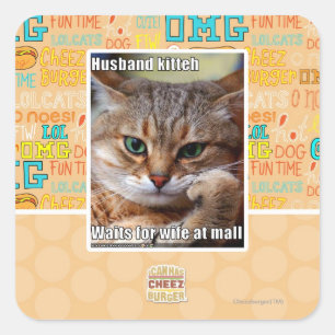 Adesivo Quadrado Marido Kitteh