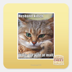 Adesivo Quadrado Marido Kitteh