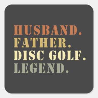 Adesivo Quadrado Marido Padre Disco Legenda de Golfe Frisbee Lover