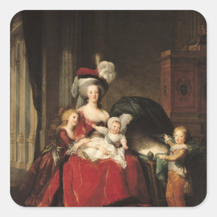 Adesivo Quadrado Marie-Antoinette e suas crianças, 1787