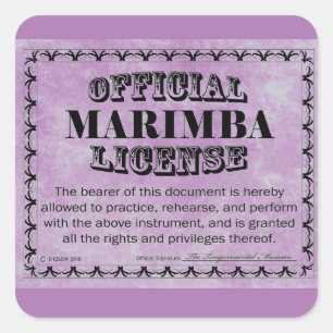 Adesivo Quadrado Marimba License Square Sticker