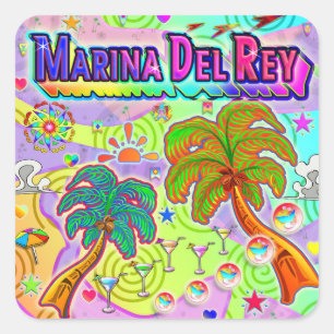 Adesivo Quadrado Marina Del Ray Vacing Sticker