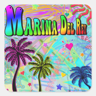 Adesivo Quadrado Marina Del Ray Vivid Romance Sticker