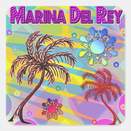Adesivo Quadrado Marina Del Rey Happy e Hope Sticker