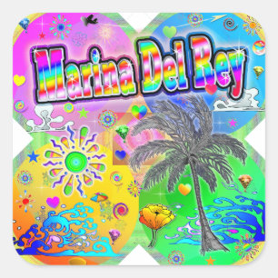 Adesivo Quadrado Marina Del Rey Quadro Seasons Sticker