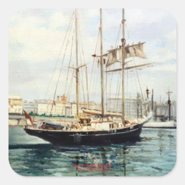 Adesivo Quadrado Marina/Mariña/Seascape (Frente)