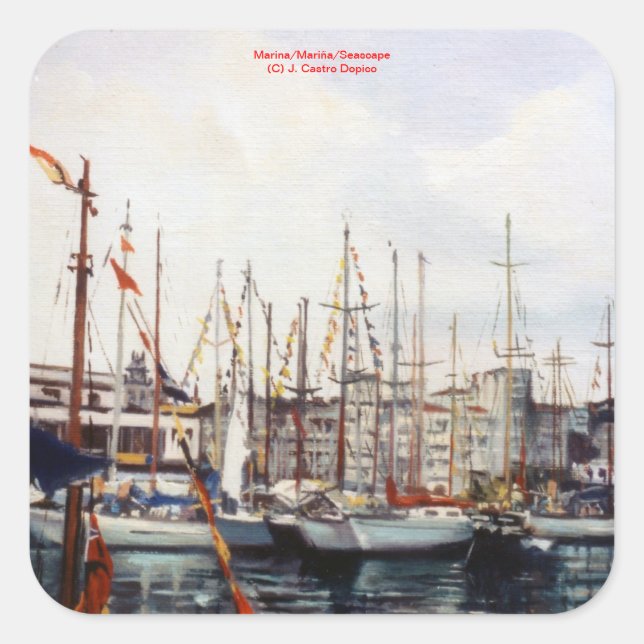 Adesivo Quadrado Marina/Mariña/Seascape (Frente)