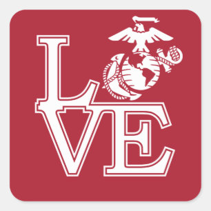 Adesivo Quadrado Marines Love
