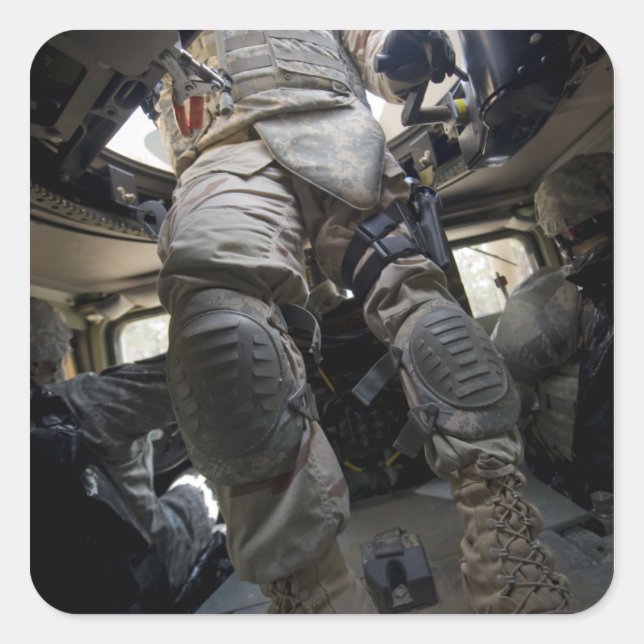 Adesivo Quadrado Marinheiros aprendem procedimentos de transporte (Frente)