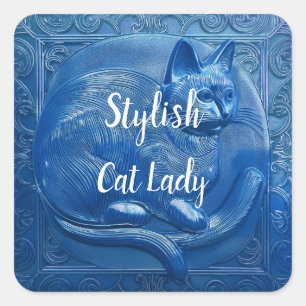 Adesivo Quadrado Marinho azul de Arte Personalizada Nouveau Na moda