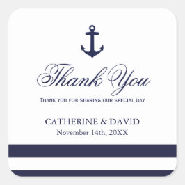 Adesivo Quadrado Marinho Azul e Casamento Branco Vinhetas de Âncora