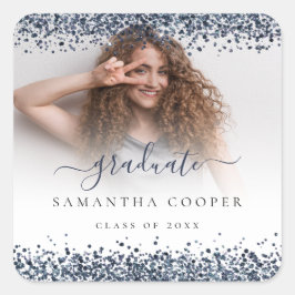 Adesivo Quadrado Marinho Azul Glitter Formando Fotografia Nome Clas