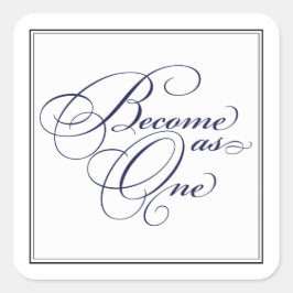 Adesivo Quadrado Marinho Azul Torne-se um Vinheta Cristã de Casamen