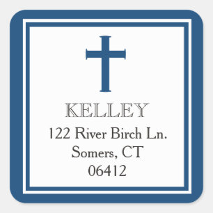 Adesivo Quadrado Marinho Blue Cross First Community Address