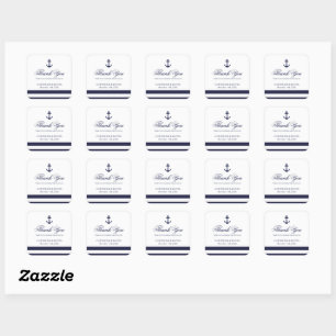 Adesivo Quadrado Marinho Blue e White Weding Padrões de Âncora