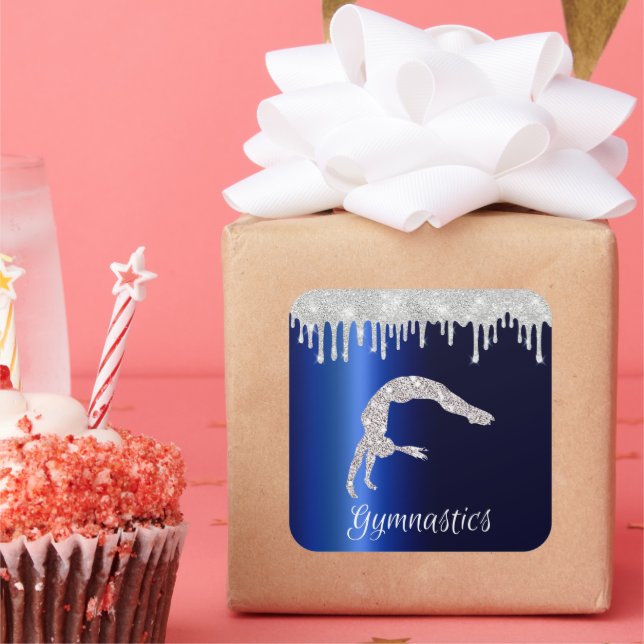 Adesivo Quadrado Marinho Blue Metallic Silver Sparkasse Gymnastics (Festa)
