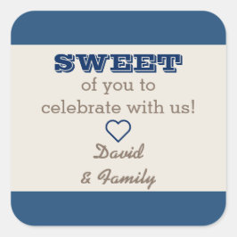 Adesivo Quadrado Marinho Blue & Silver Sweet Treing Bag Sticker