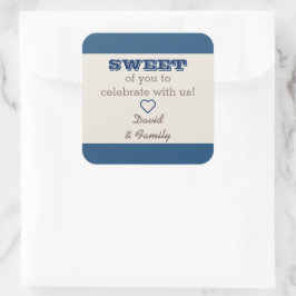 Adesivo Quadrado Marinho Blue & Silver Sweet Treing Bag Sticker