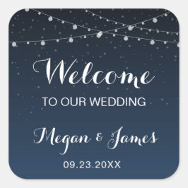 Adesivo Quadrado Marinho Celestial Blue Stars Bag de Boas-vindas