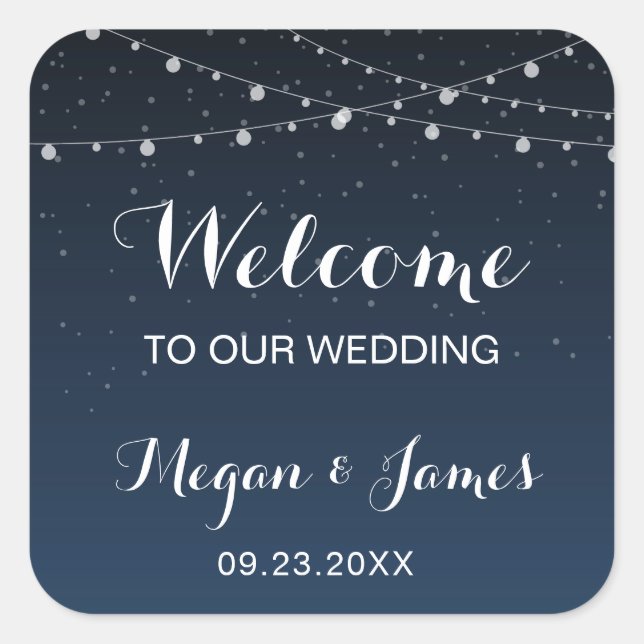 Adesivo Quadrado Marinho Celestial Blue Stars Bag de Boas-vindas (Frente)