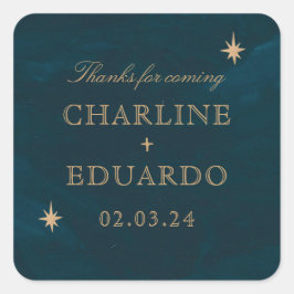 Adesivo Quadrado Marinho Celestial Fantasy Dourado Casamento de Ivy