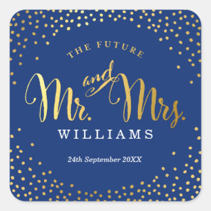 Adesivo Quadrado Marinho de confete ouro na moda SEAL