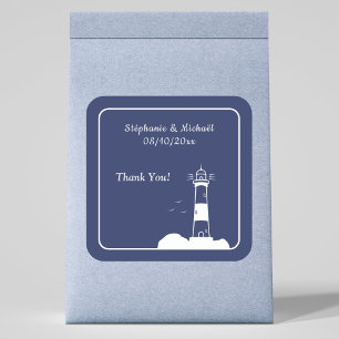Adesivo Quadrado Marinho de farol Casamento Azul