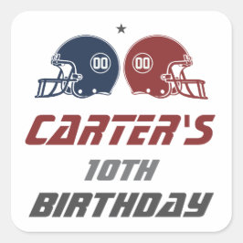 Adesivo Quadrado Marinho de futebol americano vermelho, qualquer Fe