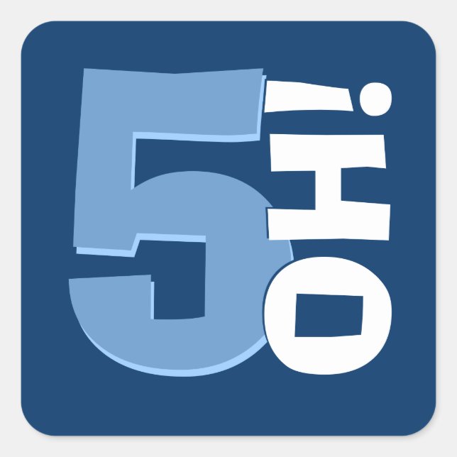 Adesivo Quadrado marinho do Ano Personalizado do 50º Aniversário e  (Frente)