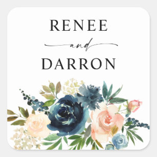 Adesivo Quadrado Marinho e Azul Dusty, cor-de-rosa-rosa