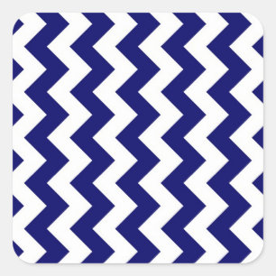 Adesivo Quadrado Marinho e Zigzag branco