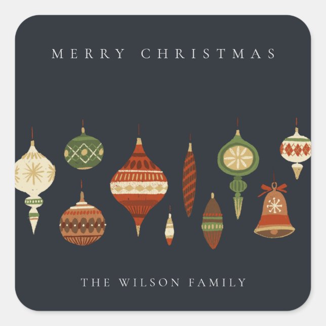 ADESIVO QUADRADO MARINHO PASTEL VERMELHO VERDE ESTAR VERDE CHIRSTMA (Frente)