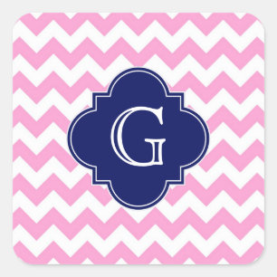 Adesivo Quadrado Marinho Quatrefoil Quatrefoil, Branco, Rosa, Chevr