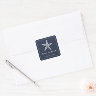 Adesivo Quadrado Marinho Starfish Stickers