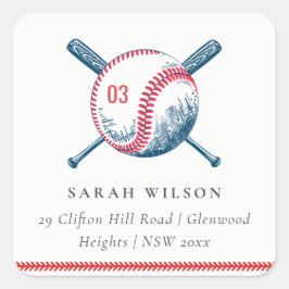 Adesivo Quadrado Marinho Vermelho Bonito Bat Star Kids Endereço