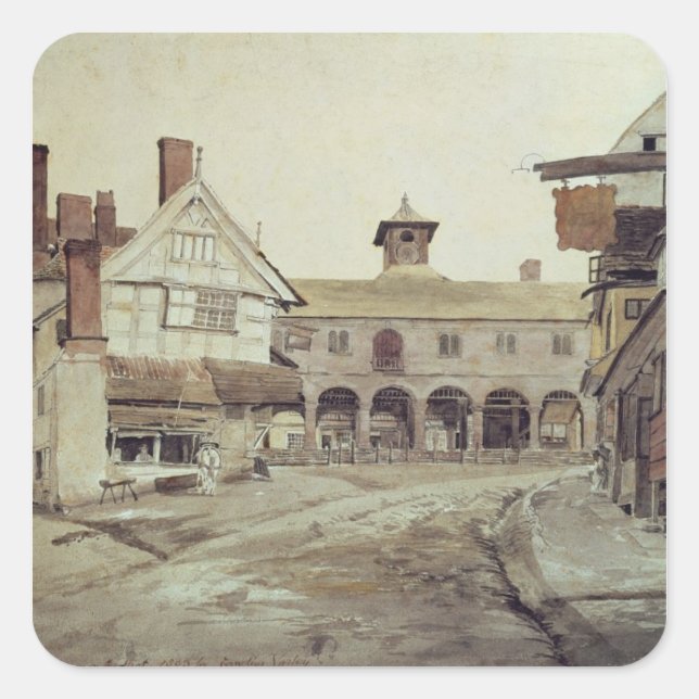 Adesivo Quadrado Market Place, Hereford, 1803 (Frente)