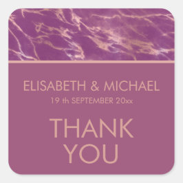 Adesivo Quadrado Mármore romântico de ouro rosa do gabinete