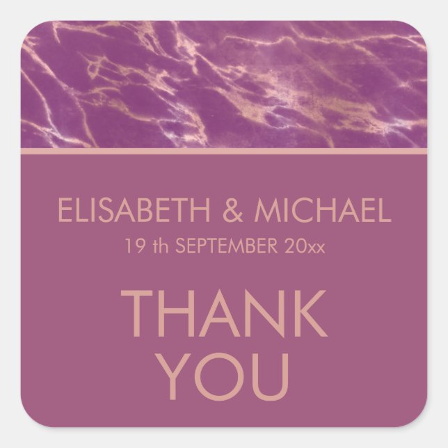 Adesivo Quadrado Mármore romântico de ouro rosa do gabinete (Frente)