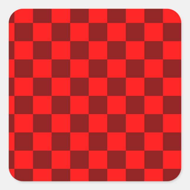 Adesivo Quadrado Maroon e Red Checkered Vintage (Frente)