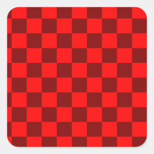 Adesivo Quadrado Maroon e Red Checkered Vintage
