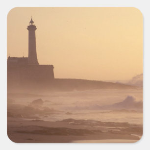 Adesivo Quadrado Marrocos, Rabat, Farol no pôr do sol com