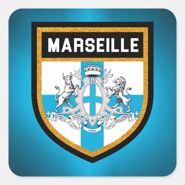 Adesivo Quadrado Marselha Flag (Frente)