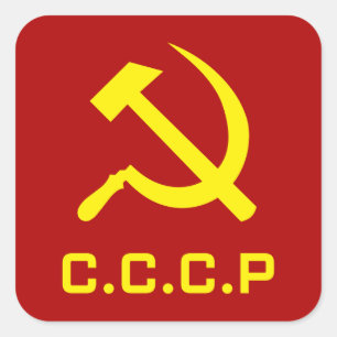 Adesivo Quadrado Martelo e foice de CCCP
