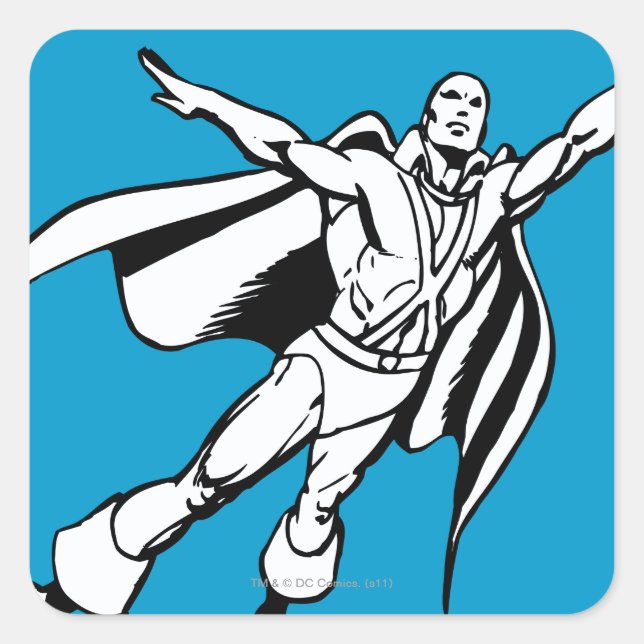 Adesivo Quadrado Martian Manhunter Soars 3 (Frente)