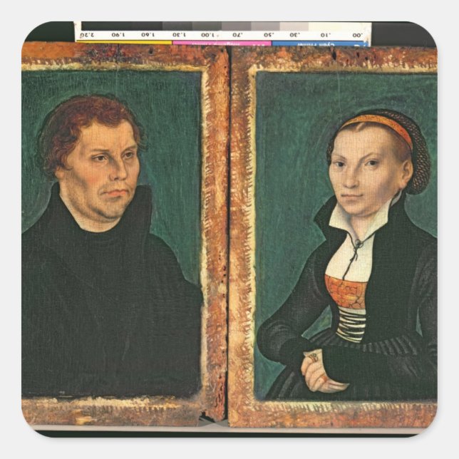 Adesivo Quadrado Martin Luther, Katharina von Bora, c.1526 (Frente)