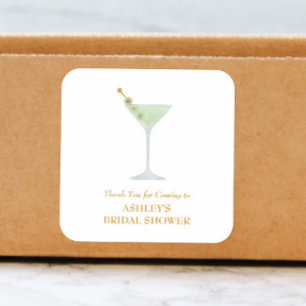 Adesivo Quadrado Martini Cocktail Chá de panela Favor do Casamento
