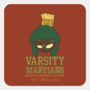 Adesivo Quadrado MARVIN, O MARTIAN™ Varsity Collegiate Graphic